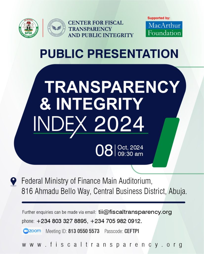 Public Presentation of the Transparency and Integrity Index 2024